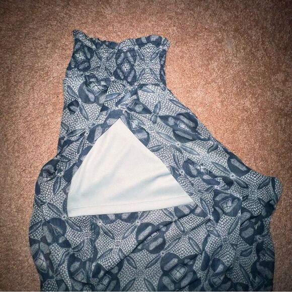 MASON & BELLE Blue Printed Wide-Leg Pants, Size M - Picture 4 of 4